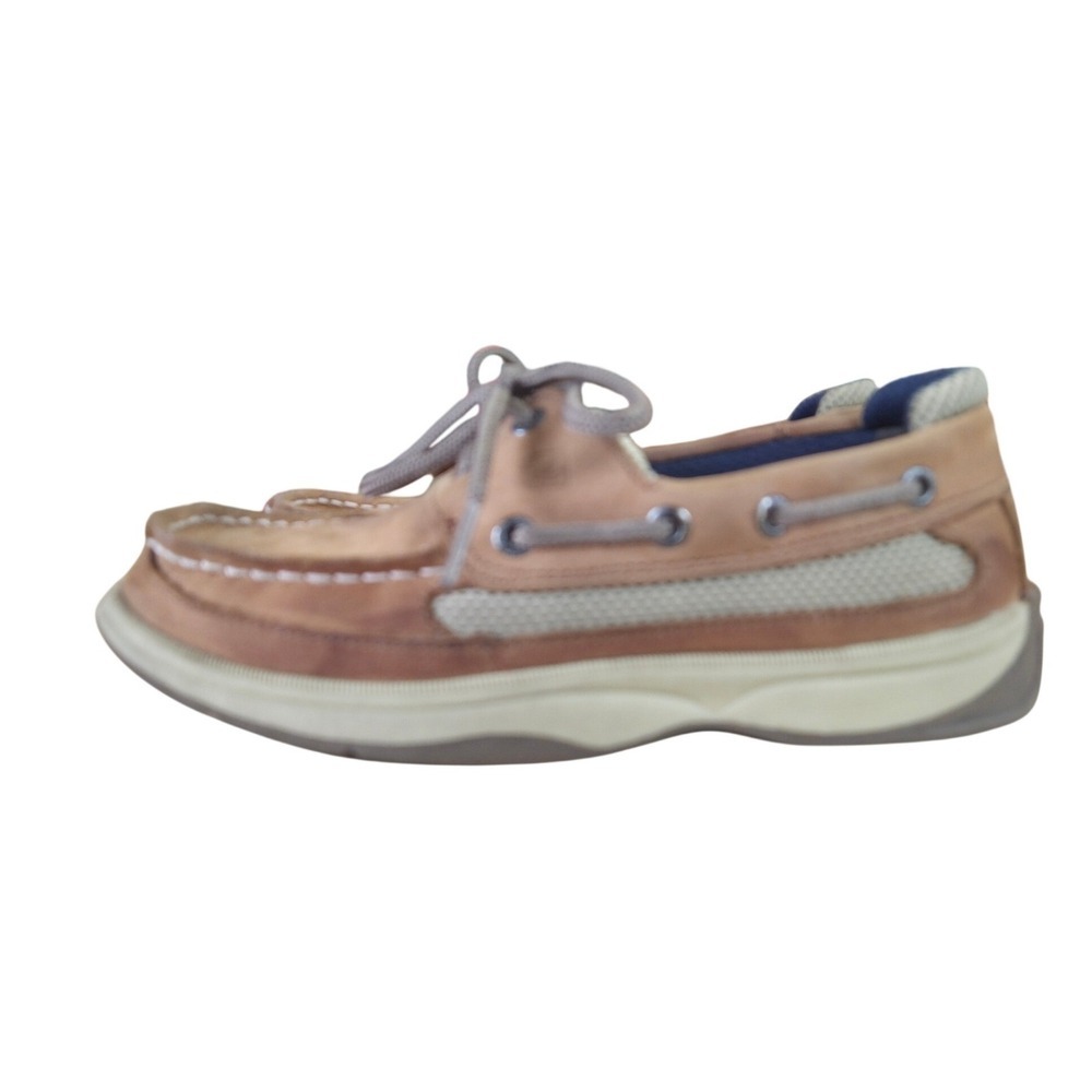 Sperry Top-Sider Kids Billfish Tan Leather Mesh Boat Shoes YB46122A Size 2M - Picture 6 of 8